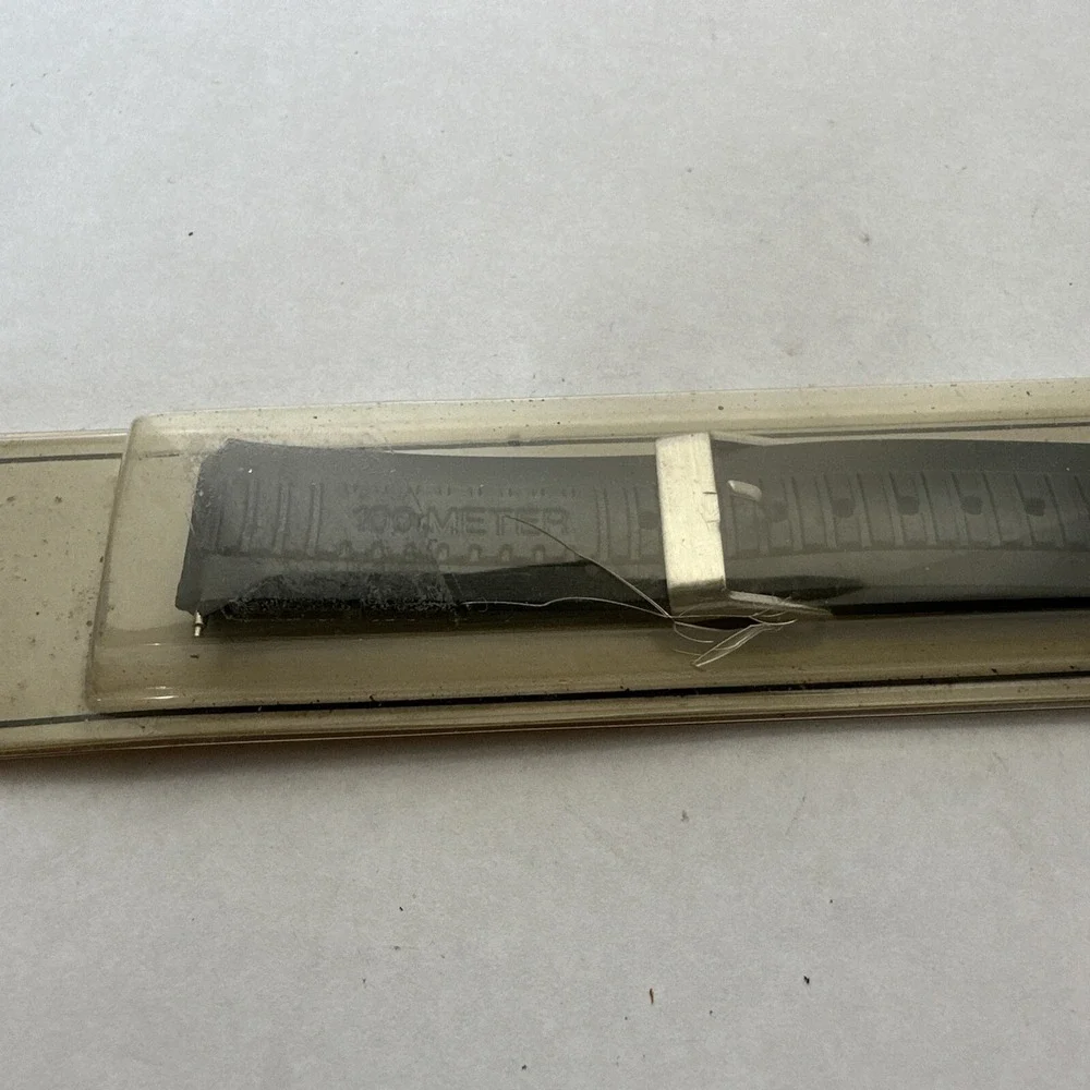 Speidel 18mm Vintage Black Rubber Watch Band‎ Strap 773 Sport 100 Meter NOS
